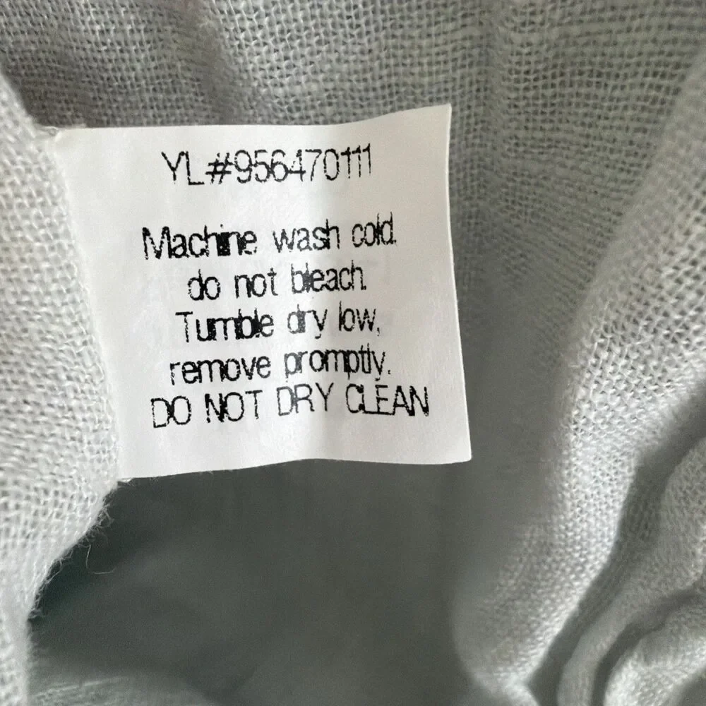 Bella Notte Linen Bed Scarf Bed Runner Whisper White Soft Pale Sage Green 24x84 - Picture 3 of 7